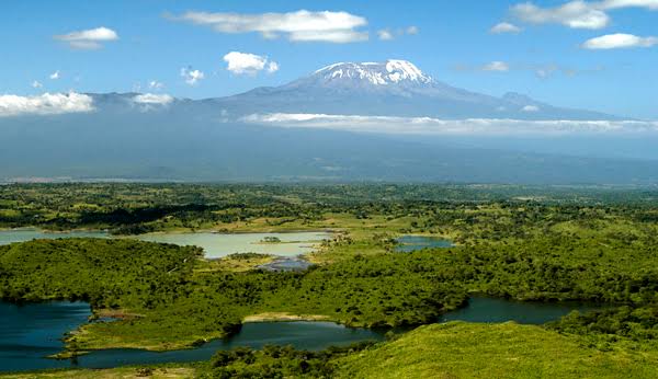 The landscape of Arusha National Park