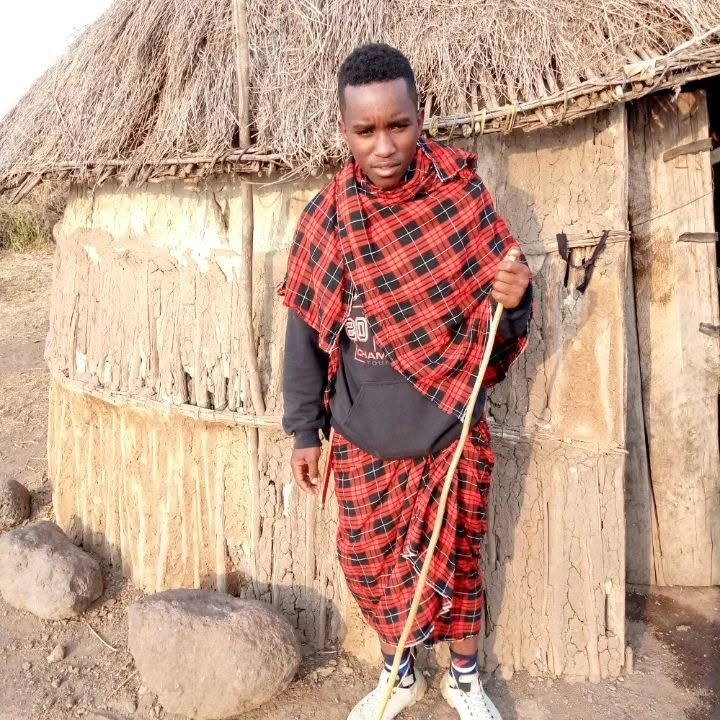 Edgar Laizer wearing traditional Maasai clothing