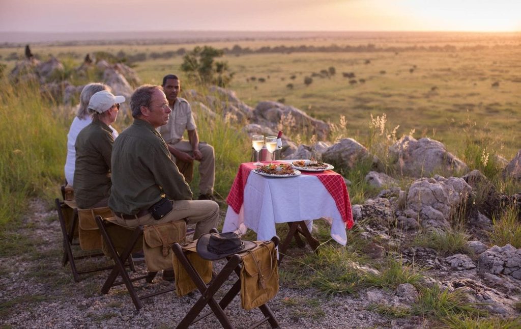 A guest viewing wildlife in Tarangire National Park